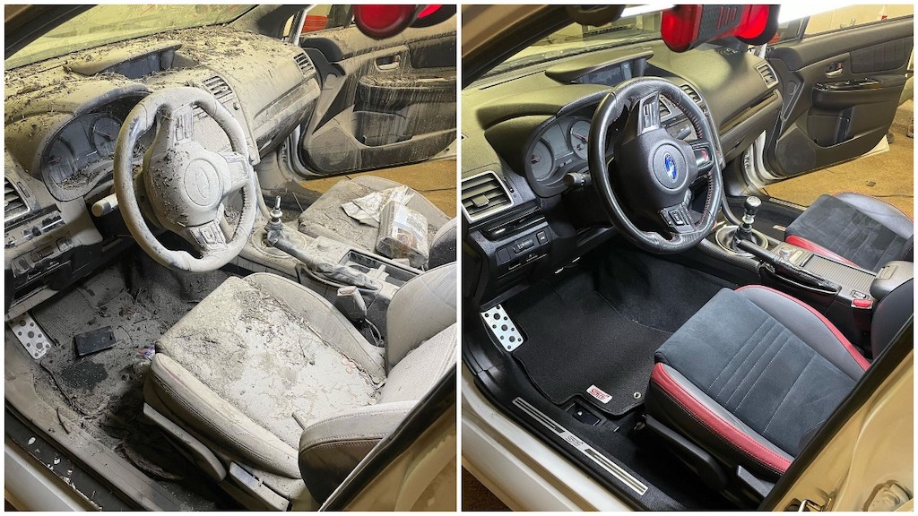 Before and After Muddy Car