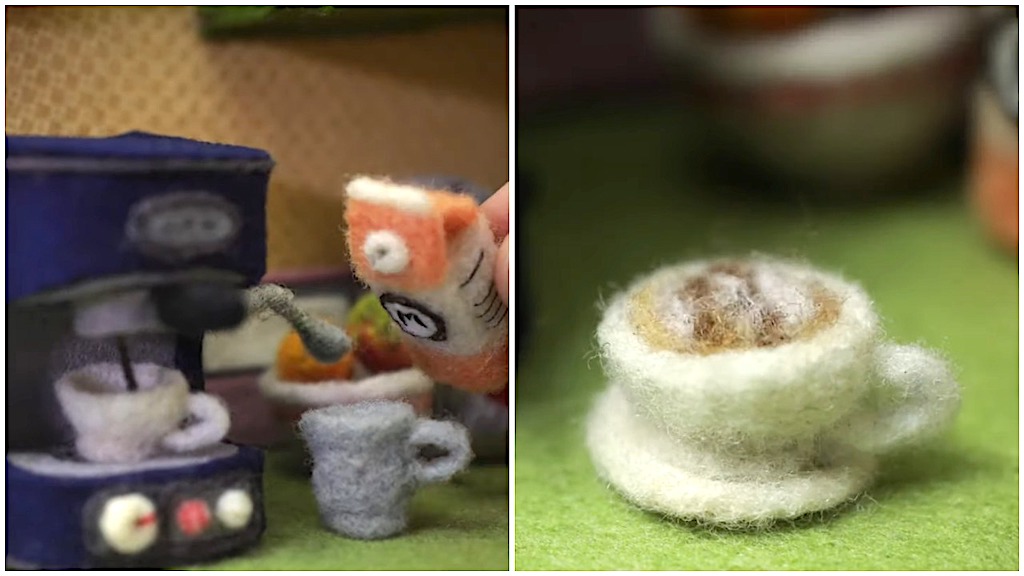 Felted Wool Cappuccino Animation