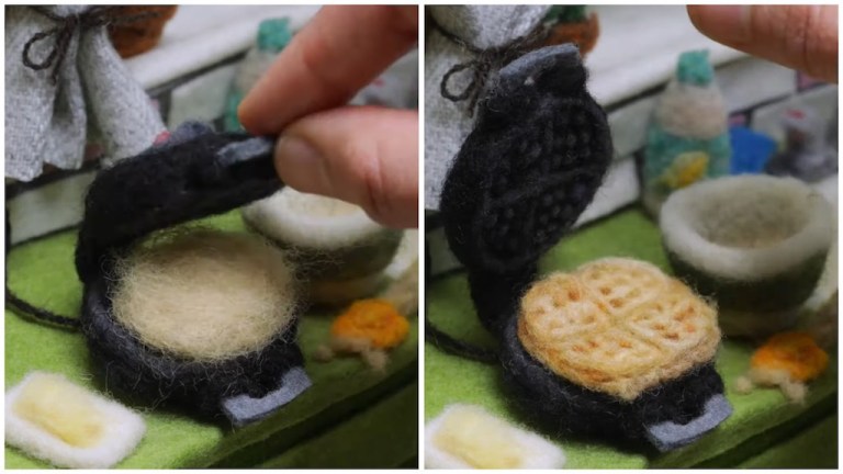 Needle Felted Animated Waffles