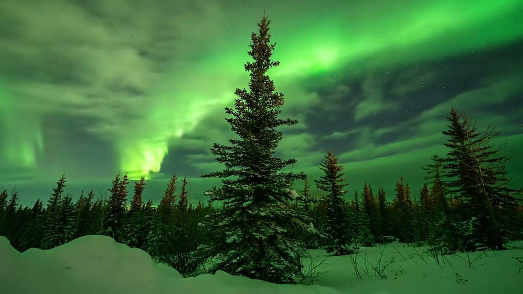 Northern Lights Over Fort Yukon Alaska
