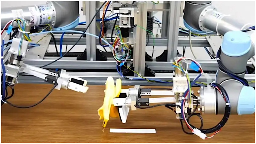 Robots Use AI Learning to Gently Peel a Banana