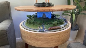 Round End Table With Mini Train