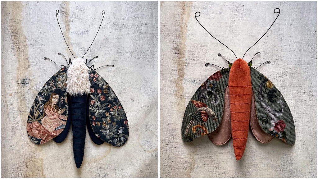 Textile Moths With Vintage Tapestry Wings