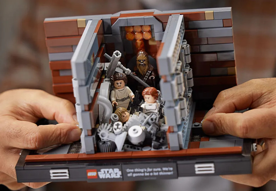 A LEGO Diorama of the Death Star Trash Compactor Scene From 'Star Wars