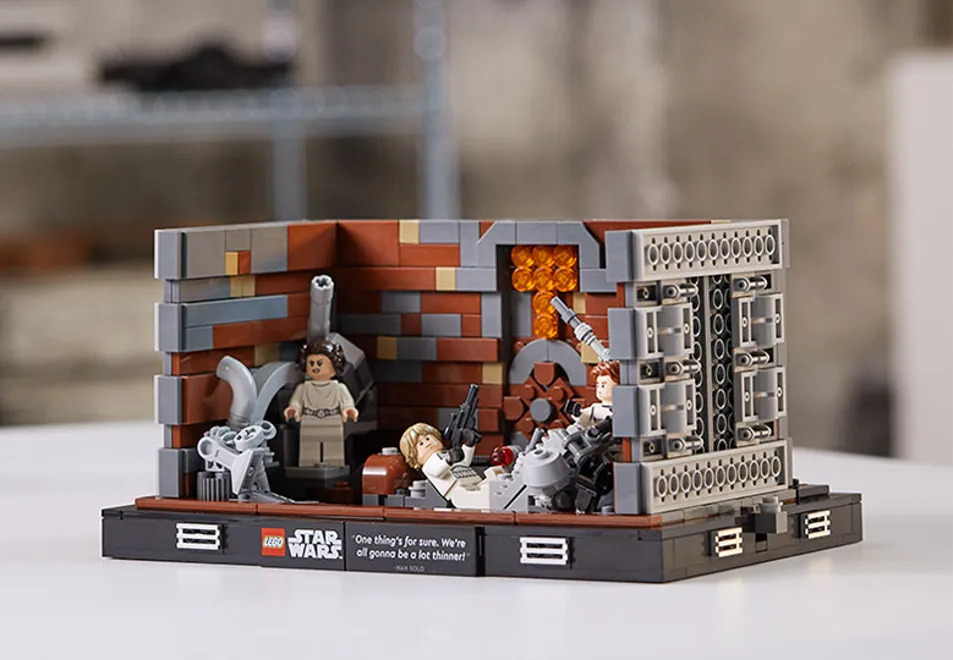 A LEGO Diorama of the Death Star Trash Compactor Scene From 'Star Wars