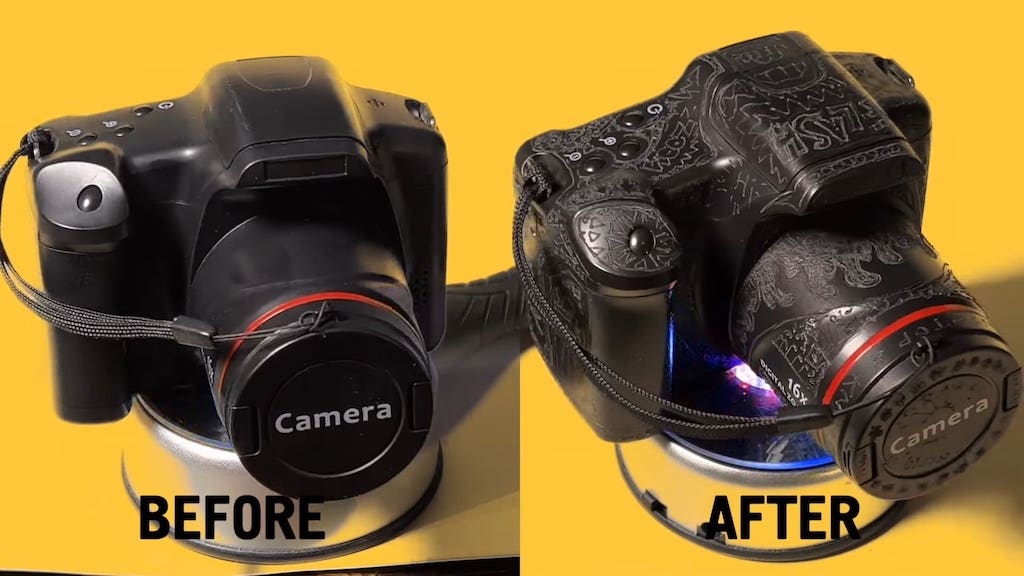 Filmmaker Uses an Engraver to Decorate His Camera
