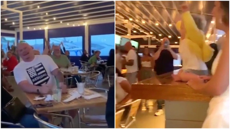 Restaurant Cheers When Baby Raises Arms