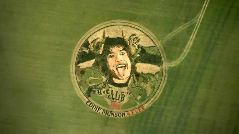 Eddie Munson Crop Circle Tribute Mural