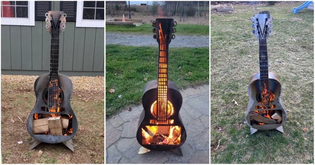 A Steel Guitar Fire Pit