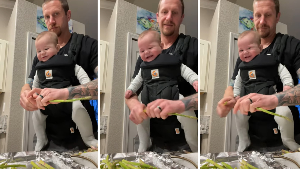 Baby Laughs at Asparagus