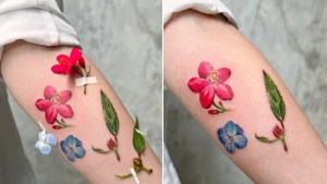 Floral Stencil Tattoos
