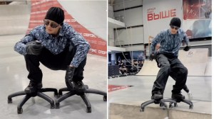 Office Chair Wheels as Inline Skates