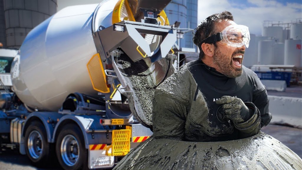 Man Gets Buried in Concrete While Explaining Its History