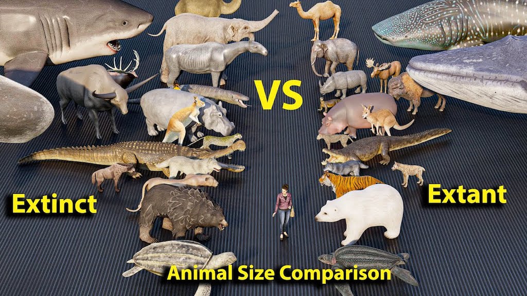 Extinct v Extant Size Comparison