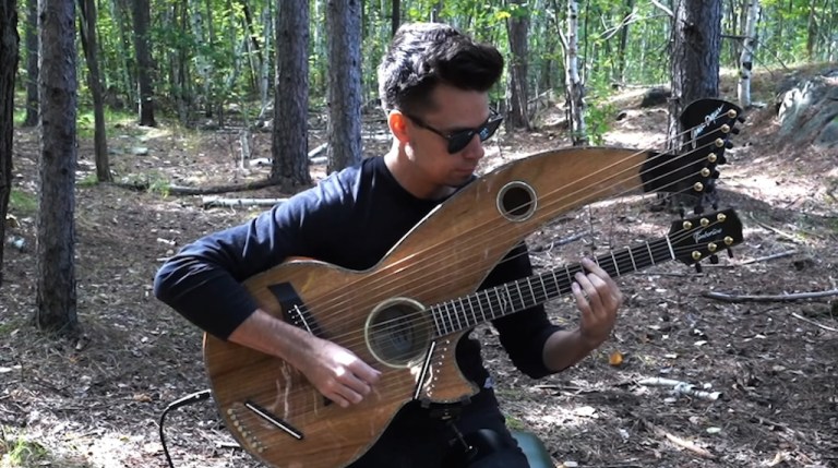 Michelle on Harp Guitar