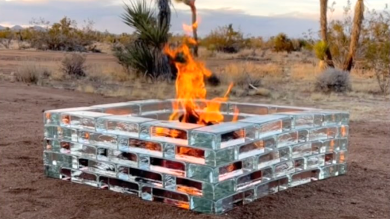 Glass Brick Fire Pit