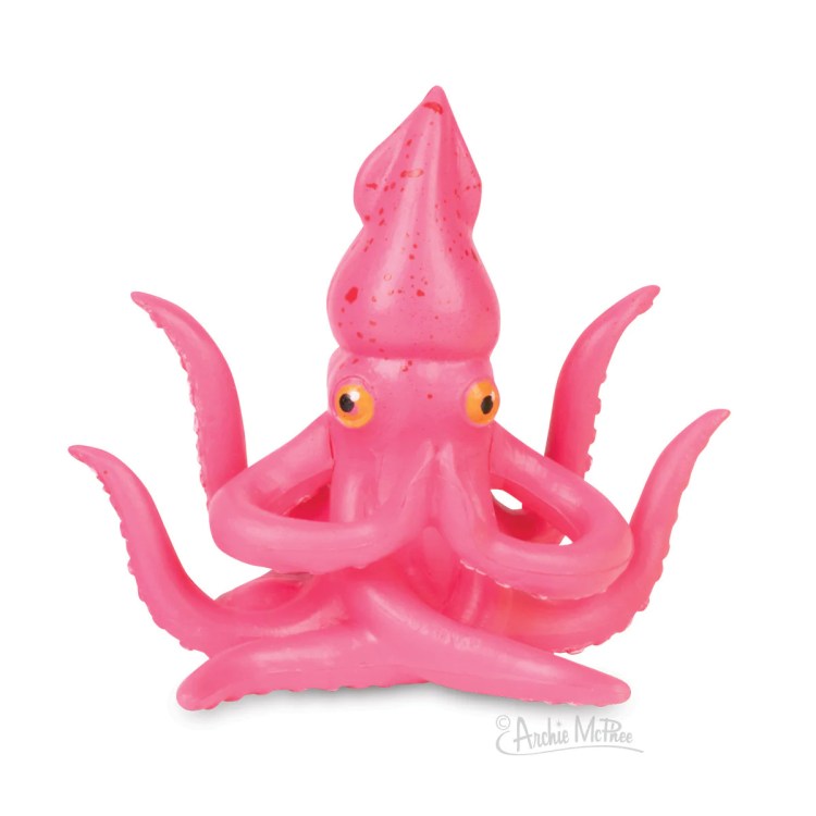 meditating squid pink