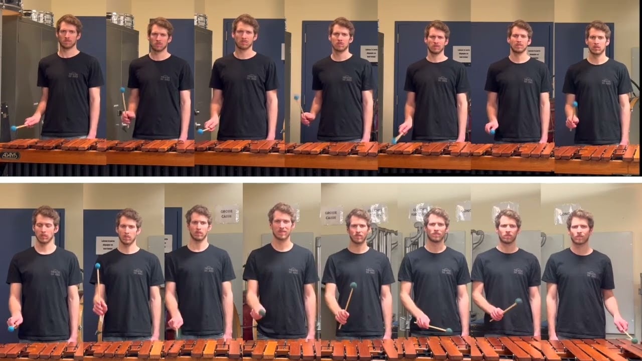 A Ringing Polytempo With 15 Different Notes Played at a Specific Interval on Marimba