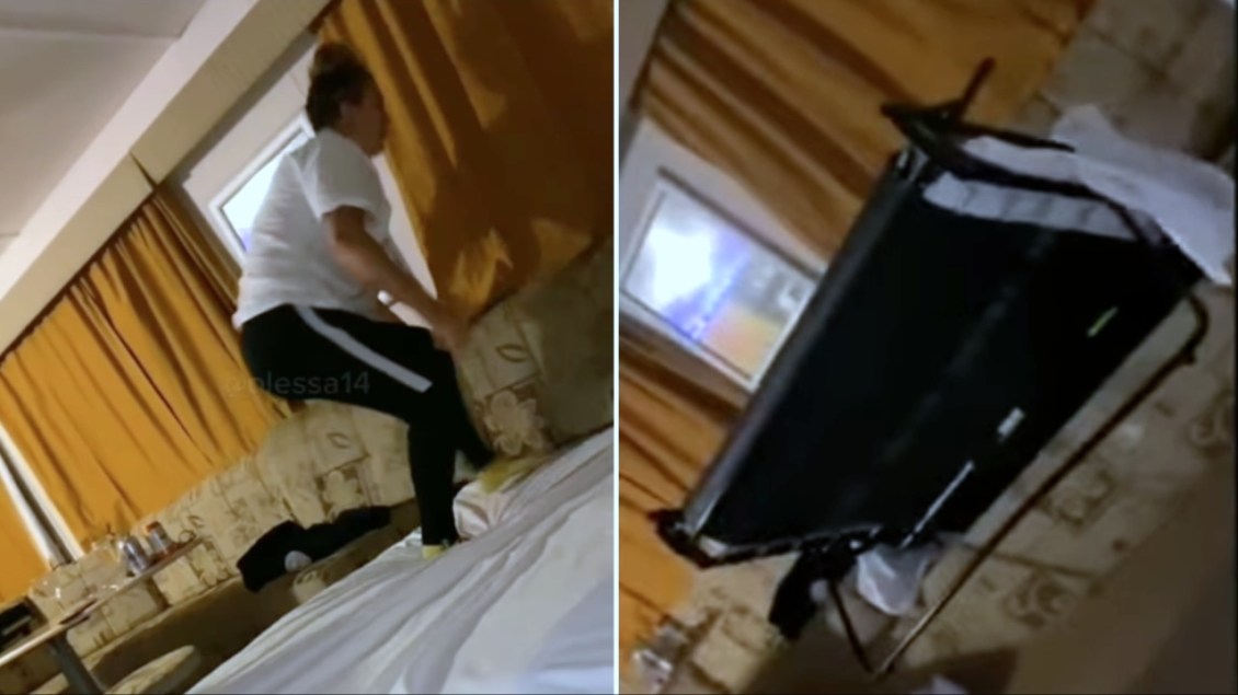 Woman Accidentally Gets Swallowed Into Sofa Bed While She Was Setting It Up