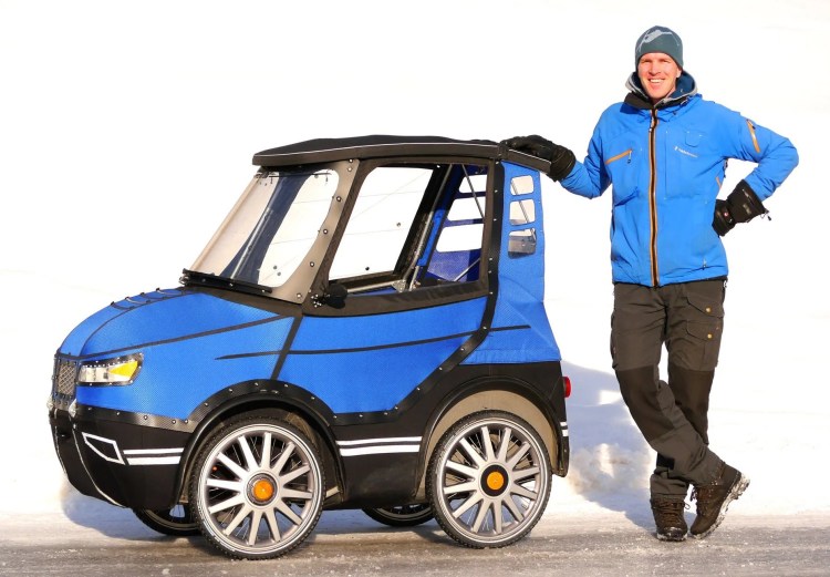 PodRide A Four Wheeled Enclosed Electric Bike That Looks Like a Small Car