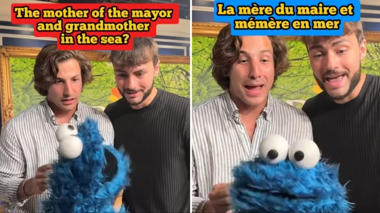 Cookie Monster Learns French