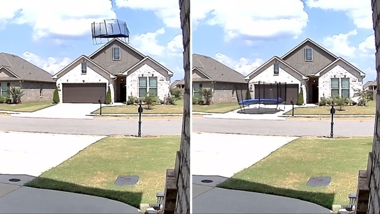 Trampoline Sails Over House