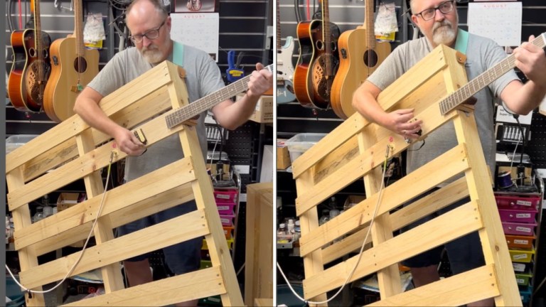 Wooden Pallet Guitar