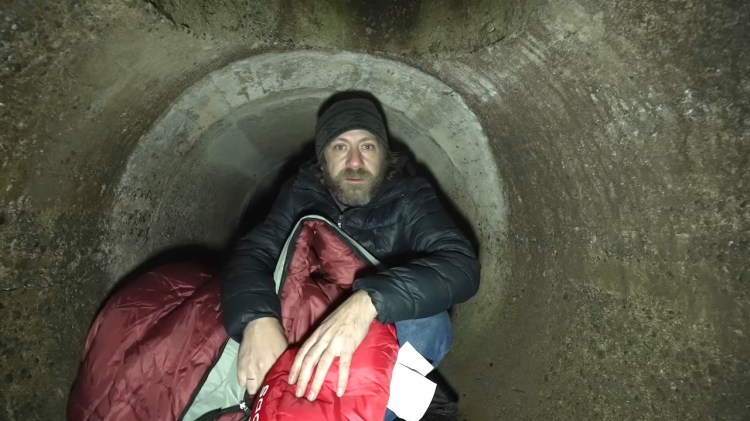 Camping in Abandoned Pipe