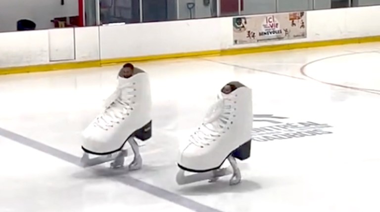 Skaters as Giant Ice Skates