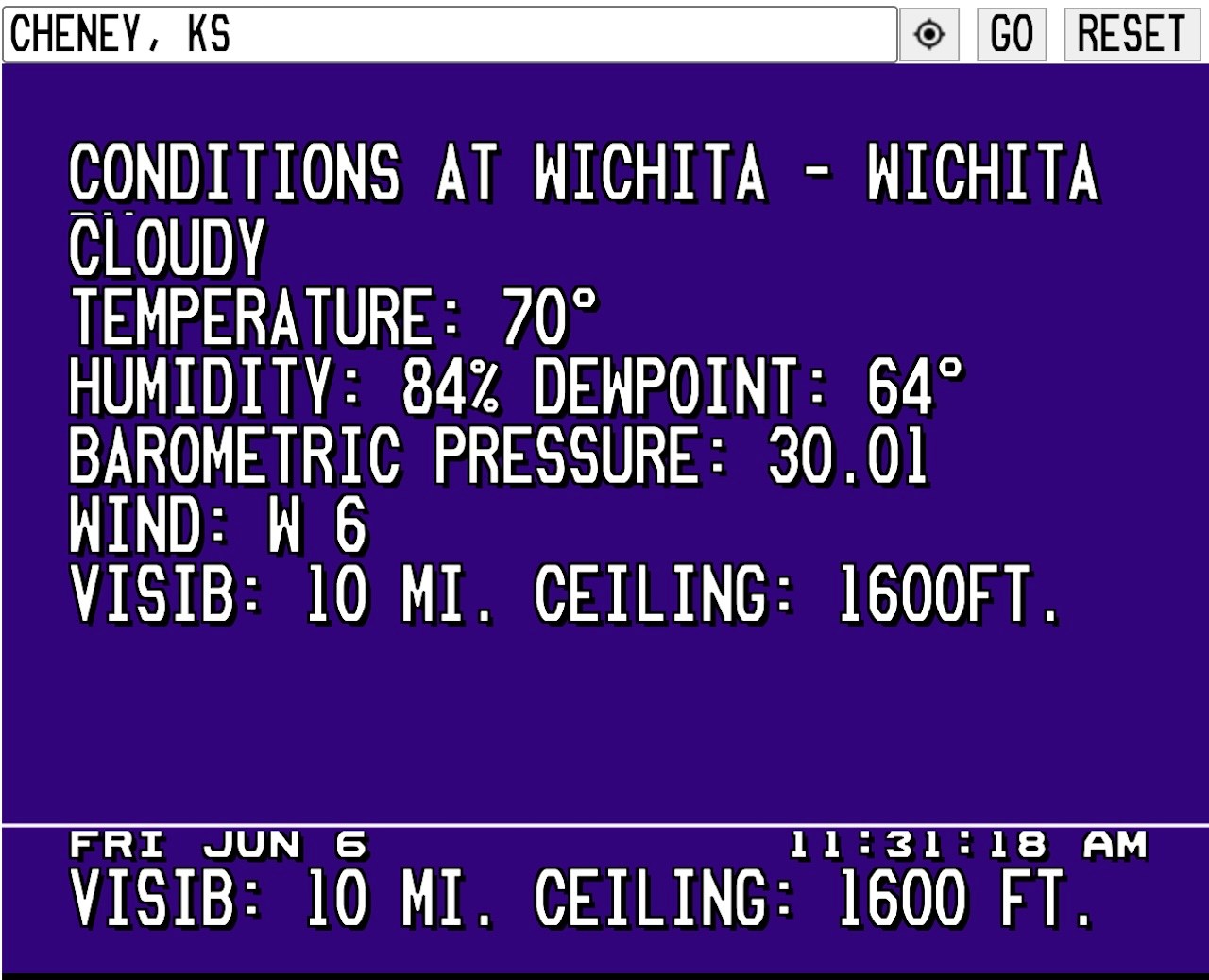 Weatherstar Systems WeatherSTAR 4000+, A 1990s Local Weather Forecast