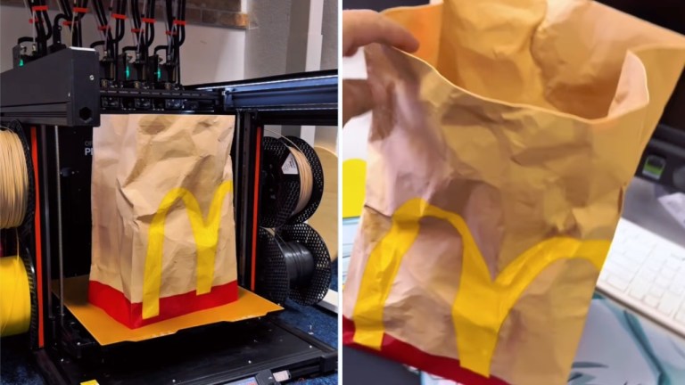 3D Printed Crumpled McDonalds Paper Bag