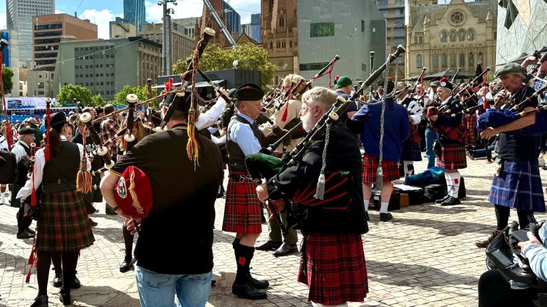 374 Bagpipers Break Record With ACDC