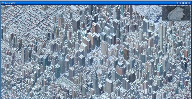 NYC Isometric Map Snow
