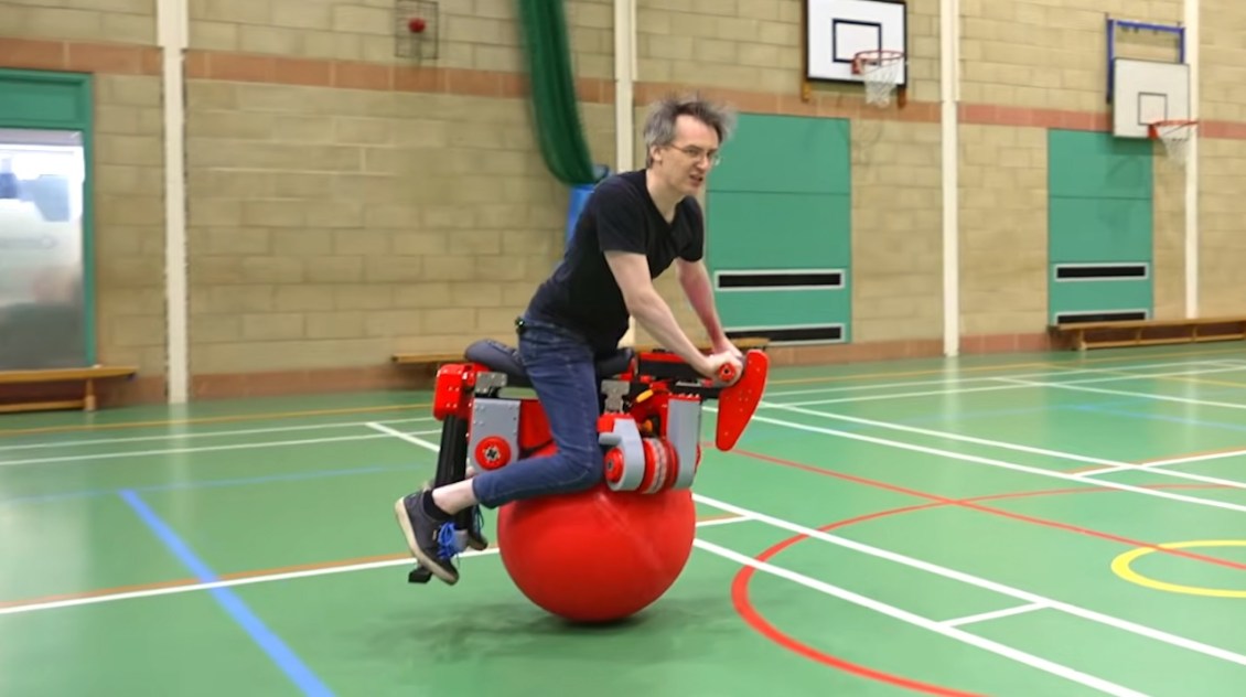 An Incredible Omnidirectional Bike That Can Move in Any Direction on a Single Ball