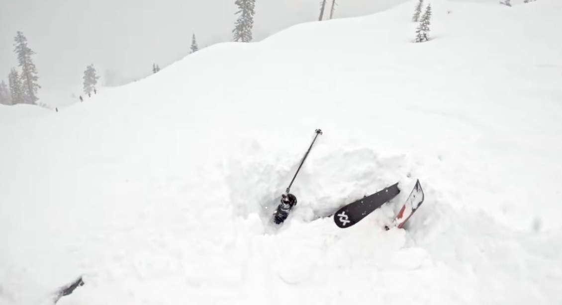 Buried Skier Rescued After Fellow Skiers Spot His Skis Sticking Out of the Snow