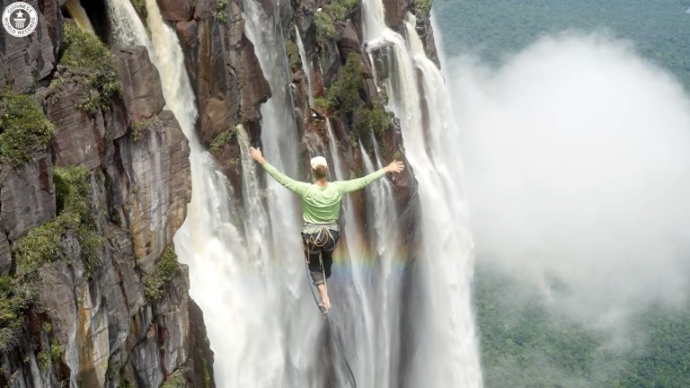 Slackline Over Angel Falls Record