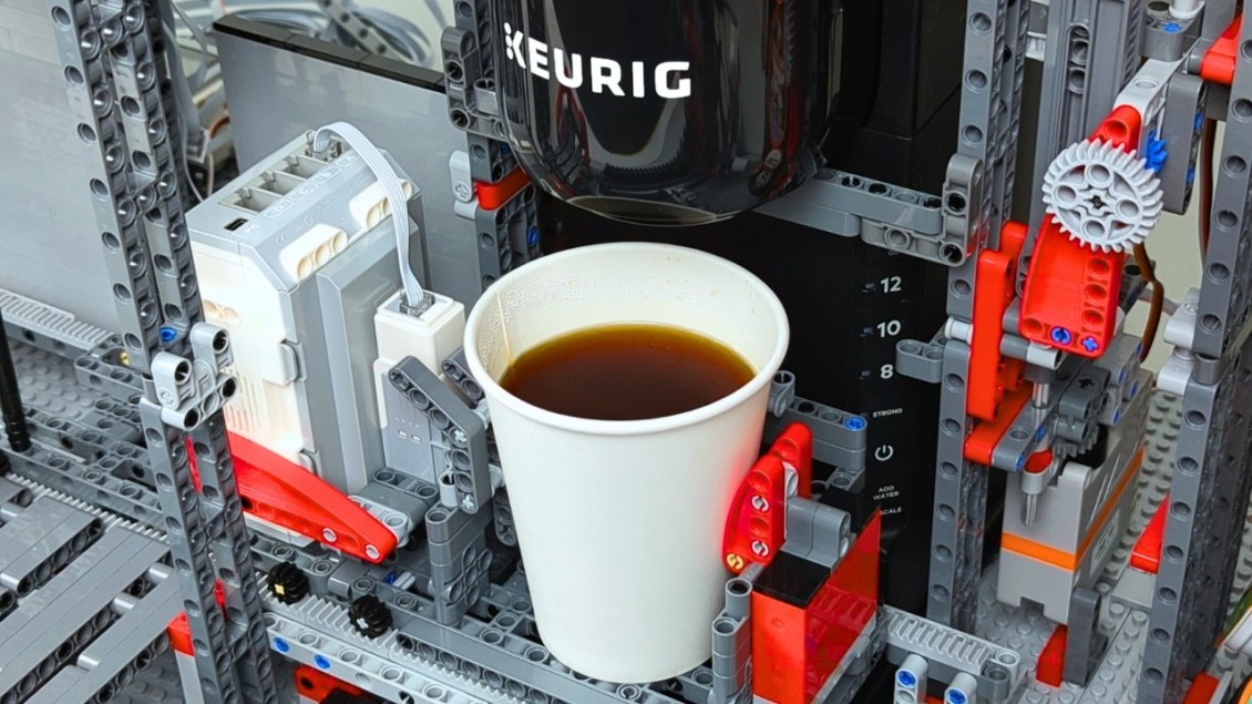 Ingenious LEGO Coffee Factory Brews on Command Using a Smartphone App