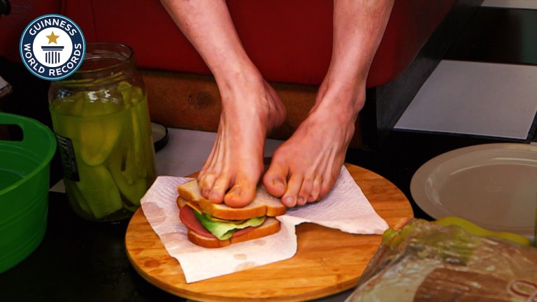 Making Sandwich With Feet