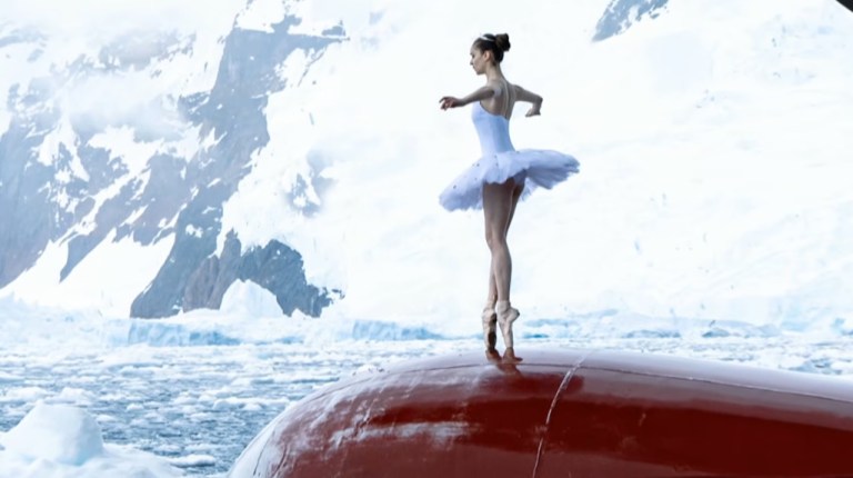 Ballerina Dances Ship Bow