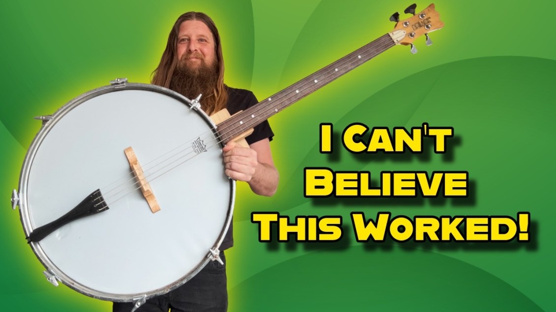 Instrument Restorer Transforms an Unwanted Bass Drum Into an Upright Bass Guitar
