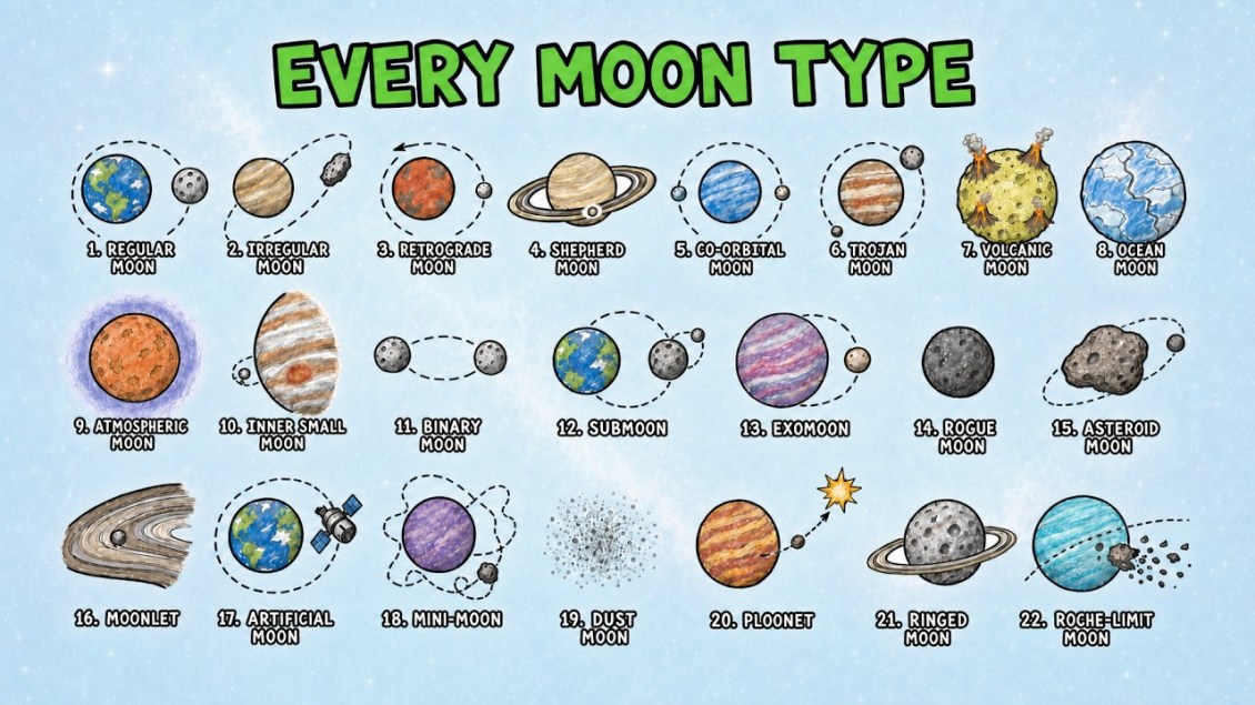 22 Different Types of Moons Found in the Universe