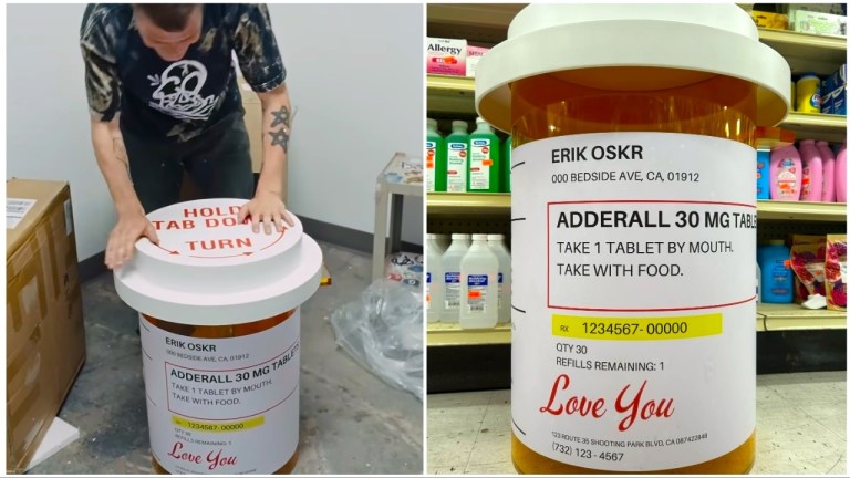 Giant Pill Bottle Side Table