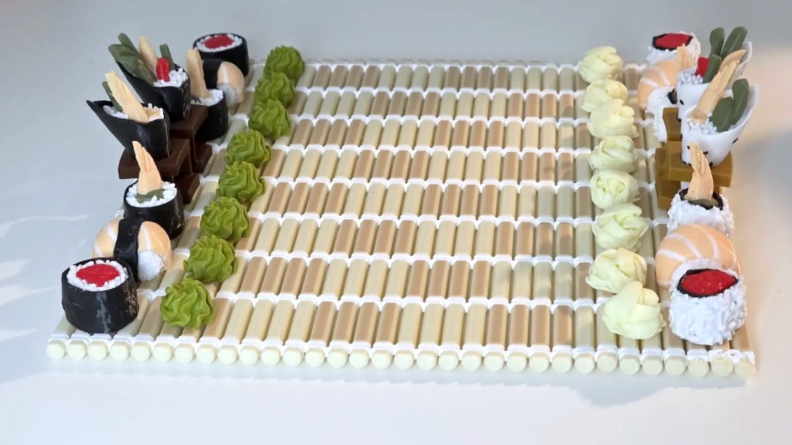 A Tasty 3D-Printed Sushi-Themed Travel Chess Set