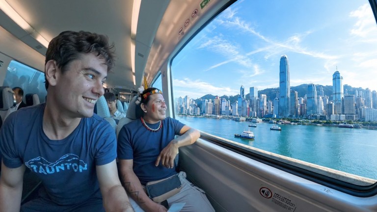 Waori Tribesman Visits Hong Kong