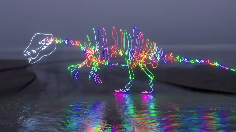 Dinosaur Light Painting 15 Years