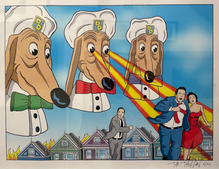 Illustration of the Doggie Diner Dogheads by Tom Tomorrow