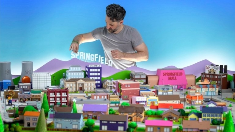 Miniature Springfield model from The Simpsons built by Marc Hagan-Guirey