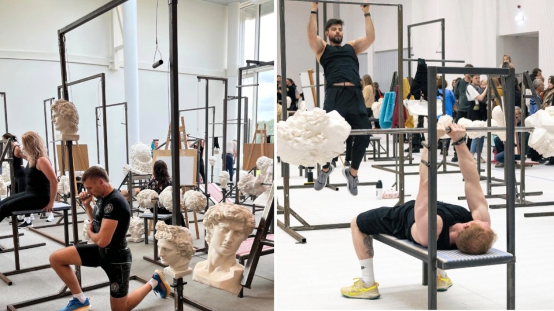 Athletes Use Classical Sculpture Replicas as Gym Weights In an Art Project About the Value of Beauty