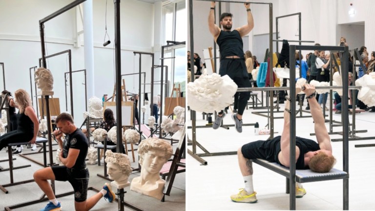 Weightlifting With Classical Sculptures