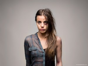 Half before and after portraits of drug abuse by Roman Sakovich
